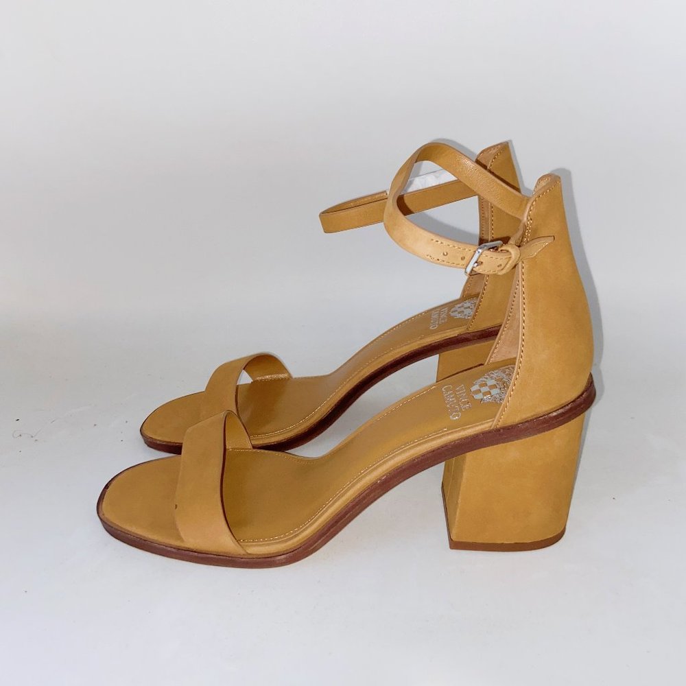 Vince Camuto Brown Saddle Fine Nubuck Genuine Leather Sandals Size 10M